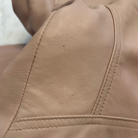 All Saints Dalby Leather Biker Jacket in Misty Pink - Picture 6 of 7